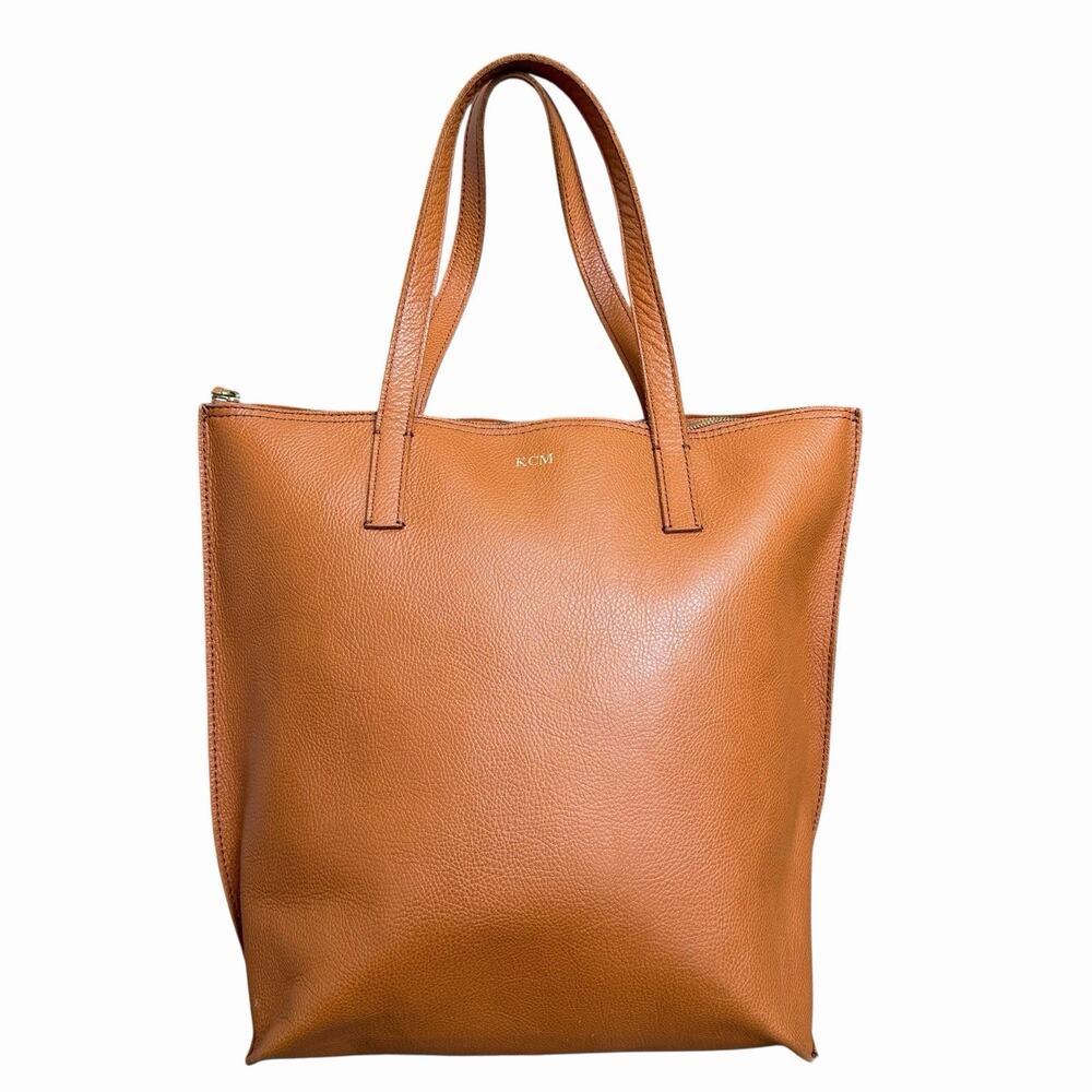 Mark and Graham Cognac Brown Daily Leather Tote Bag
